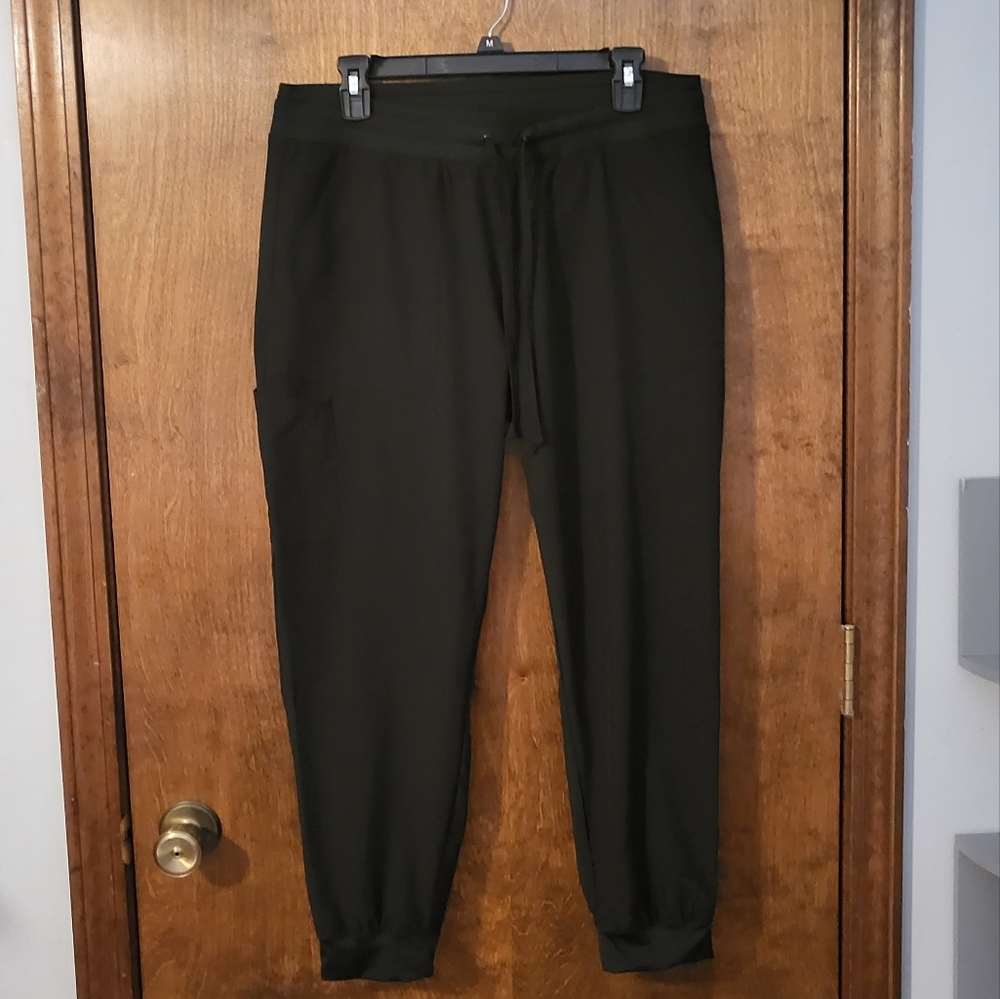 Black scrub jogger pants. Maevn. Large Petite. Like new